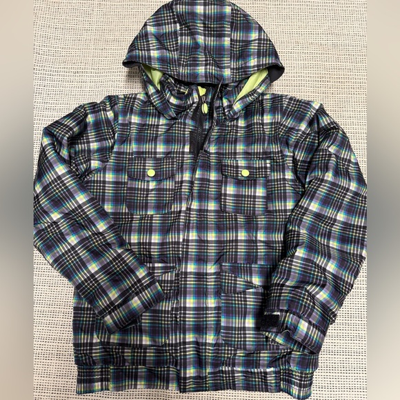 Burton Girls Snowboard Winter Plaid Jacket - Picture 8 of 8